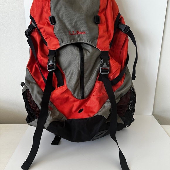 L.L. Bean Red and Gray Outdoor Backpack - Picture 1 of 6